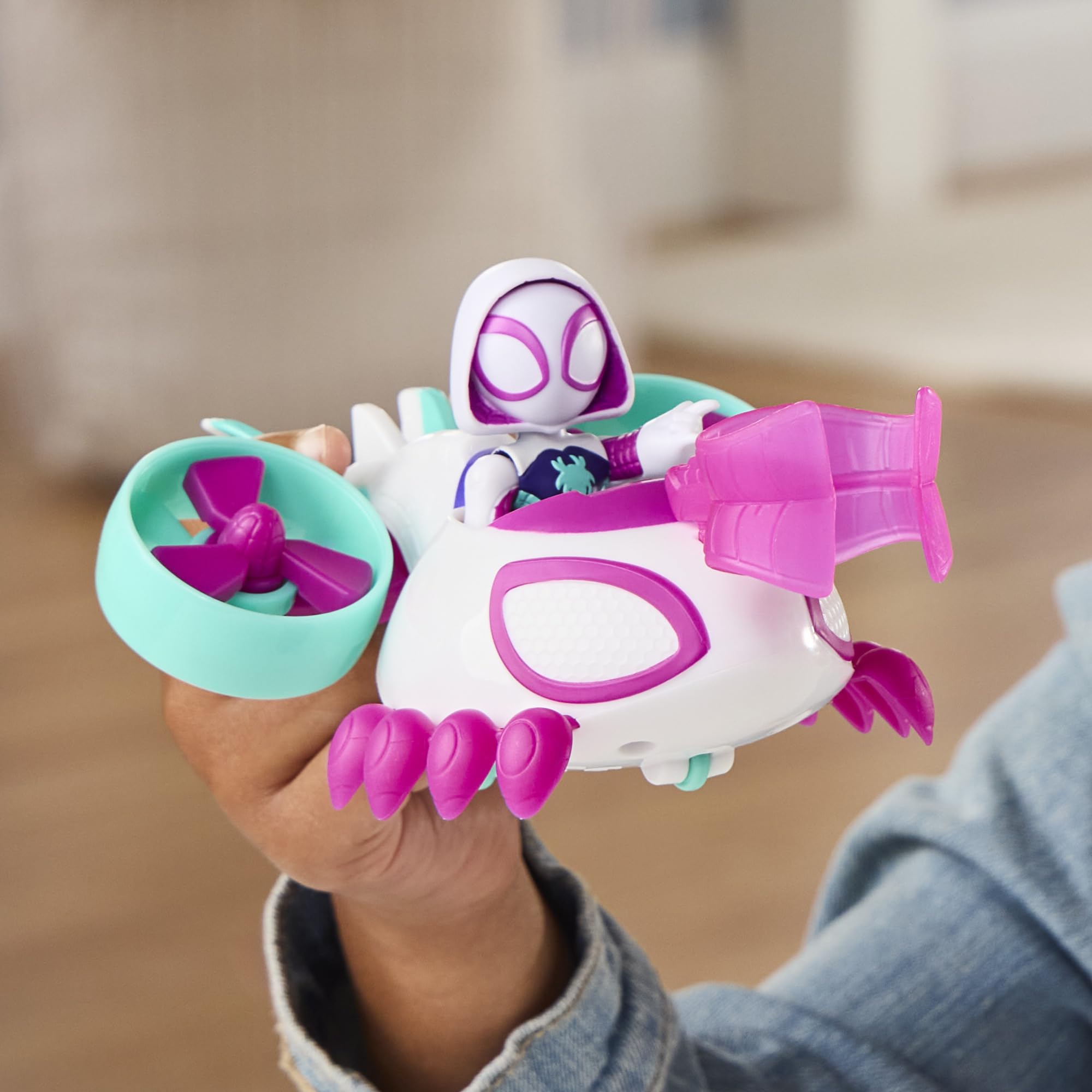 Marvel Spidey and His Amazing Friends, Pack Triple de Figuras y vehículos de Juguete, 3 Figuras articuladas de 7,6 cm, 3 vehículos, 3 Accesorios, Juguetes de superhéroes, A Partir de 3 años