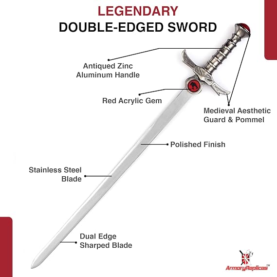 Armory ReplicasTM Legendary & Cat Fantasy Swords Polished Steel Blades Unique Hilts Includes Display Stand & Sheath