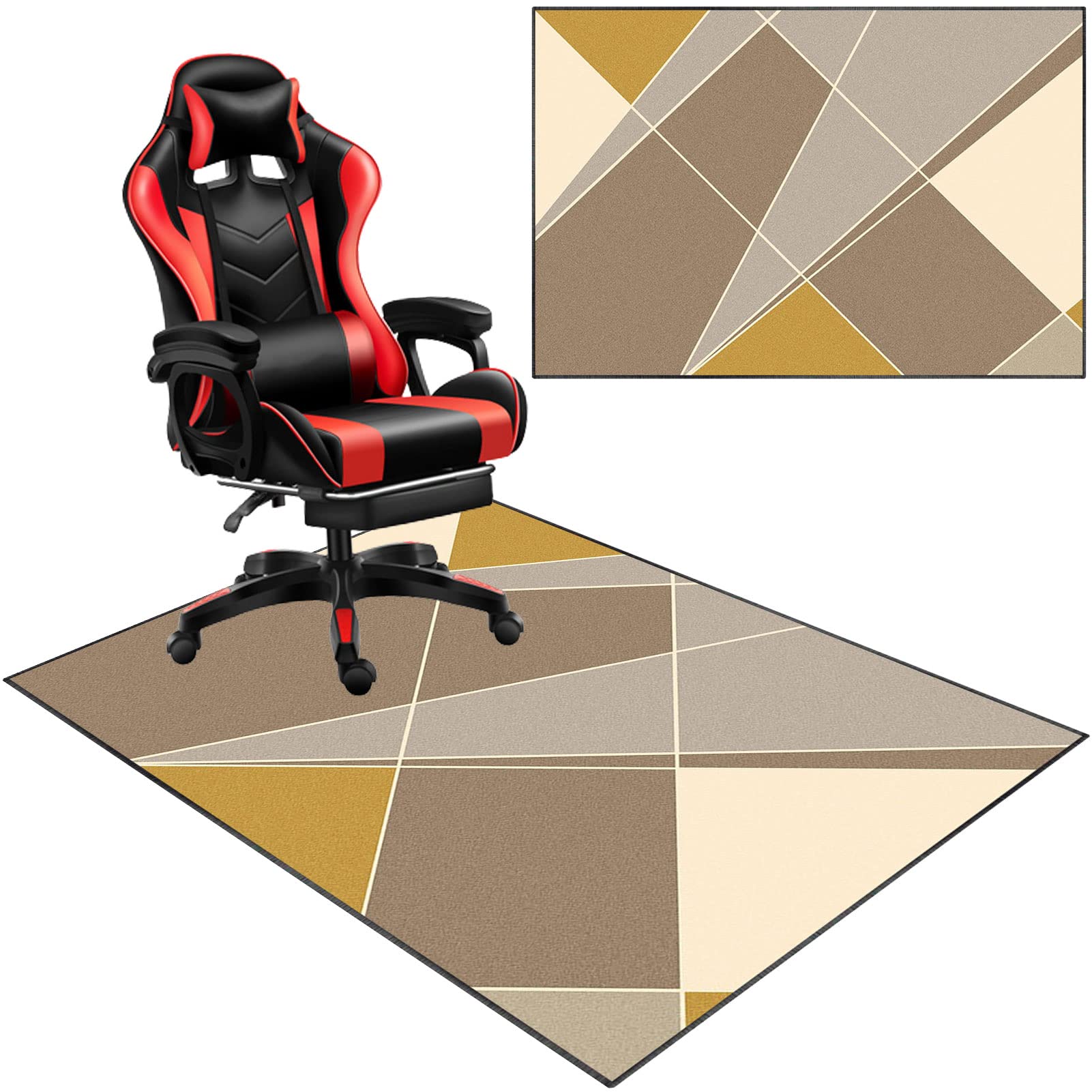 Tappetino per sedia da ufficio per pavimenti duri, ideale per taglierine da gioco (120 x 160 cm) antiscivolo, protegge il pavimento, perfetto per uso domestico e ufficio.