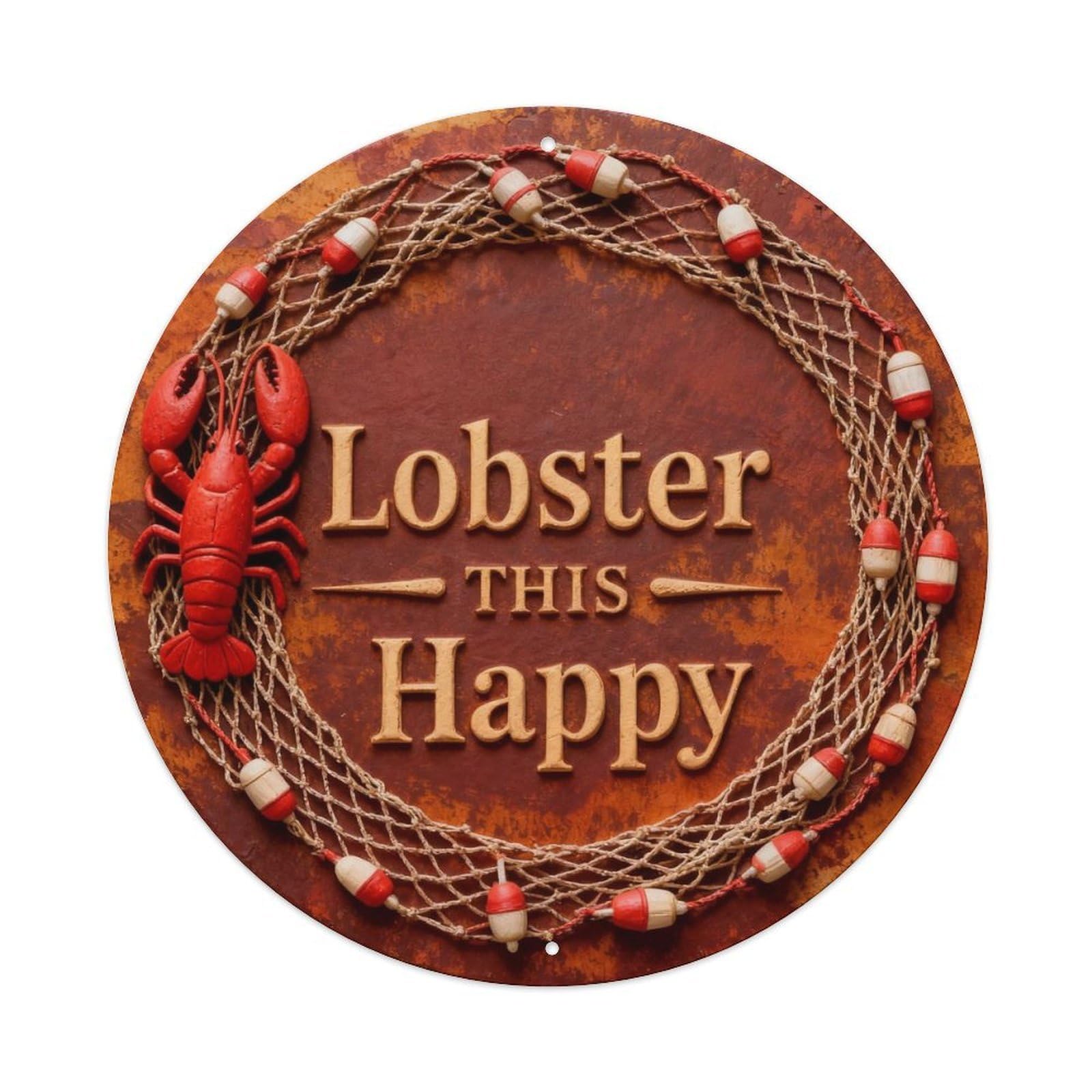 Lobster Happy Metal Tin Sign Plaque