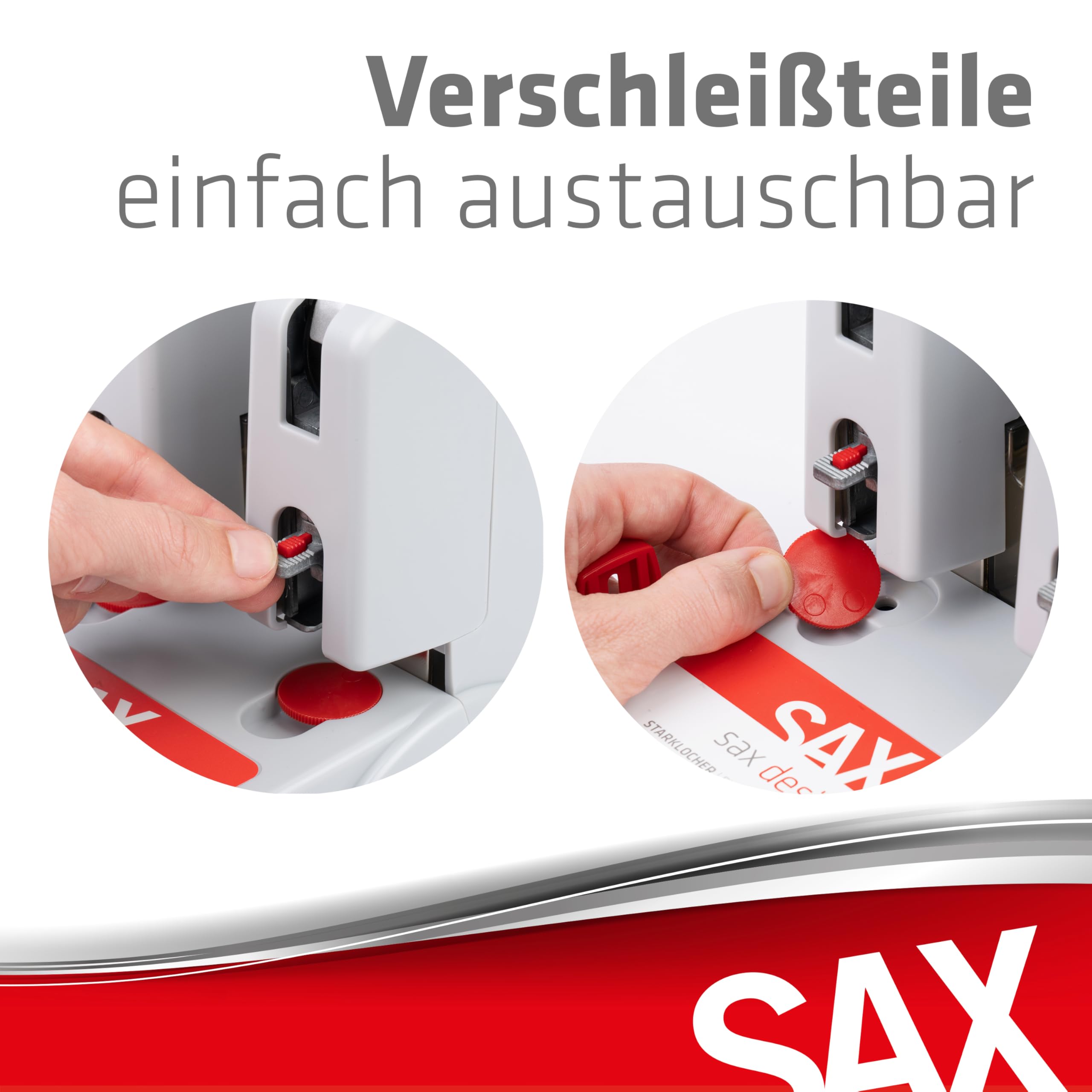 SAX Design 0-908-10 Profilocher/Kraftlocher | 150 Blatt | geringer Kraftaufwand | 2-fach & 4-fach Lochung