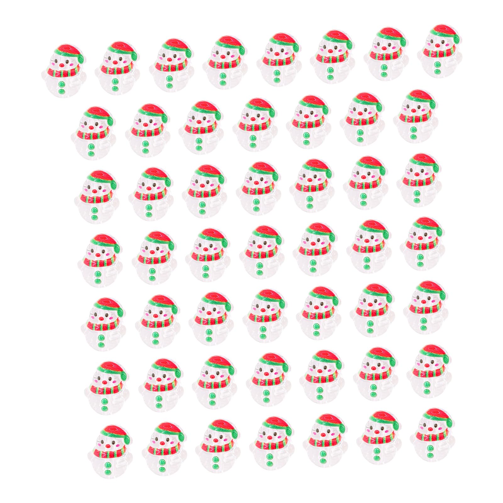 Buxuaaaa 50Pcs Christmas Snowman Charm Beads 16x20mm Acrylic Beads for Craft Bracelets Jewelry Making Christmas Ornament Acrylic Snowman