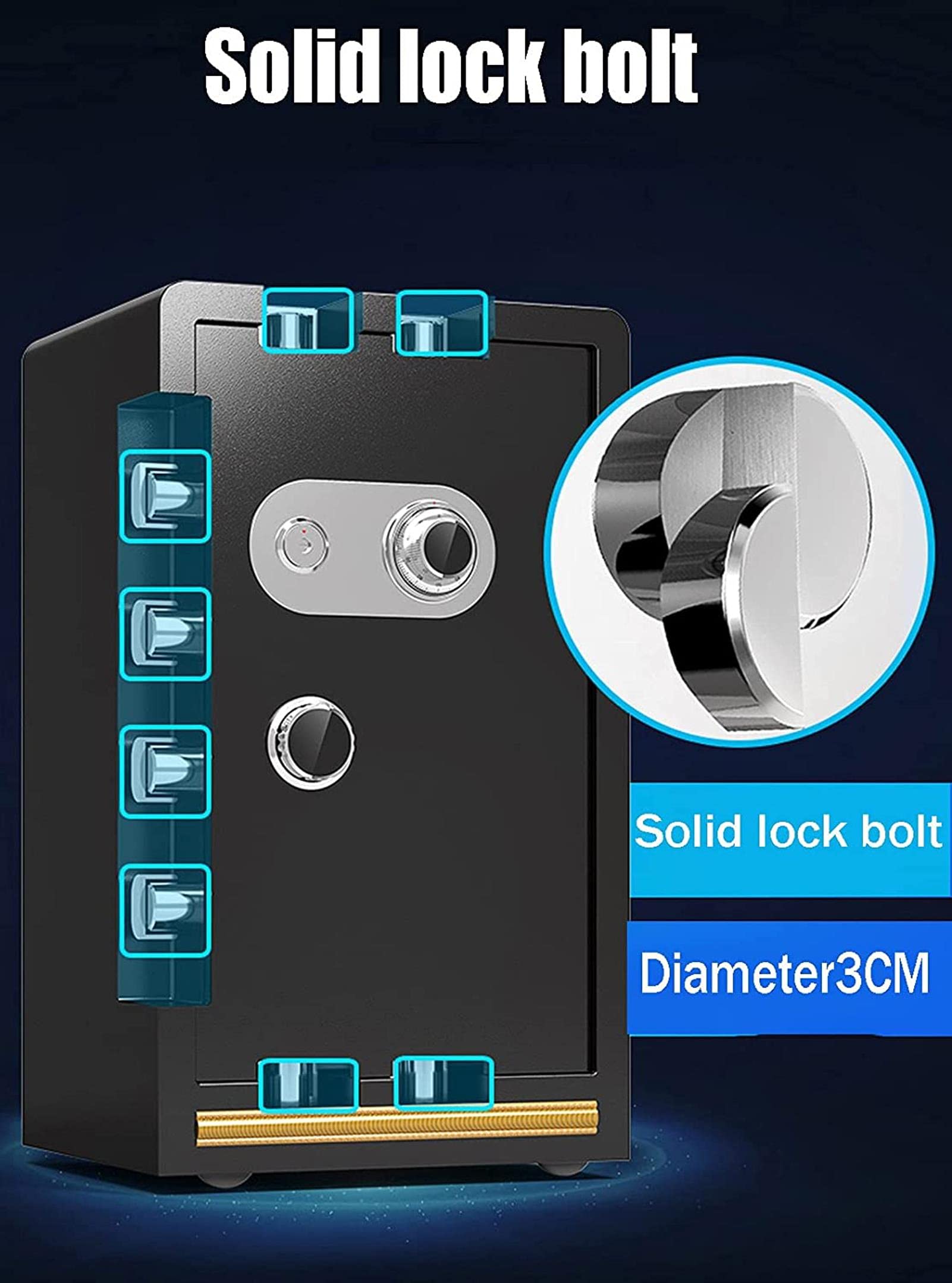 RLKHXBS Safe,Home Safe, Security Safe Home and Office Fireproof and Anti-Theft Lockers Key Password Mechanical