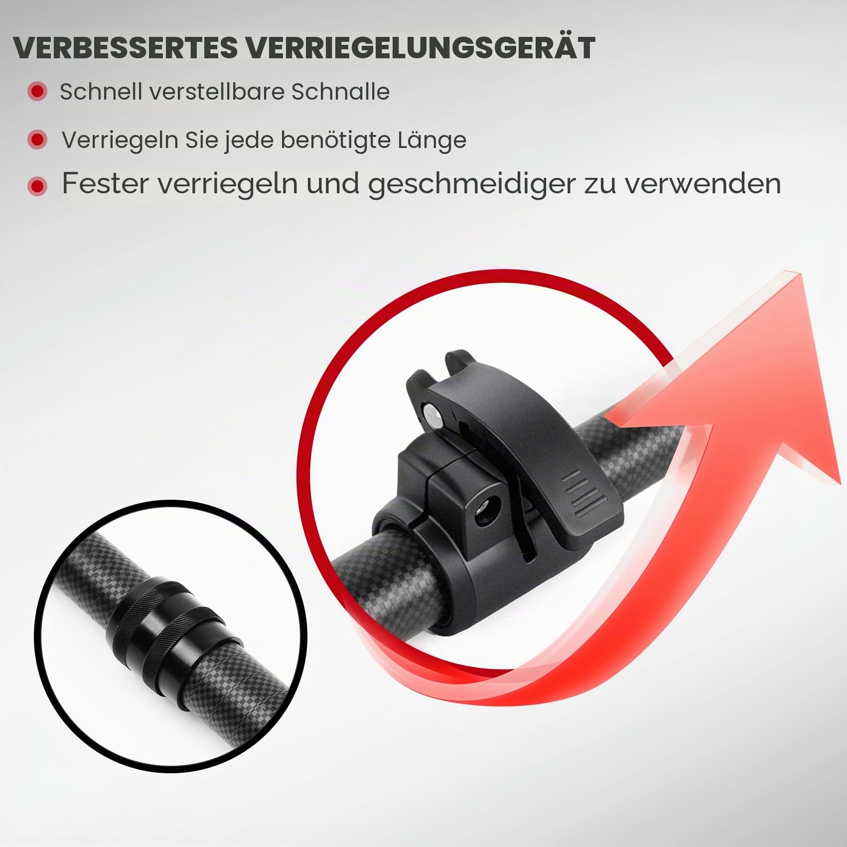 Zeltstange Teleskopstange Kohlefaser, 260 cm Teleskop Zeltstange Ultraleicht Carbon Stange, Zeltstangen Für Camping Tarps, Planen & Sonnensegel