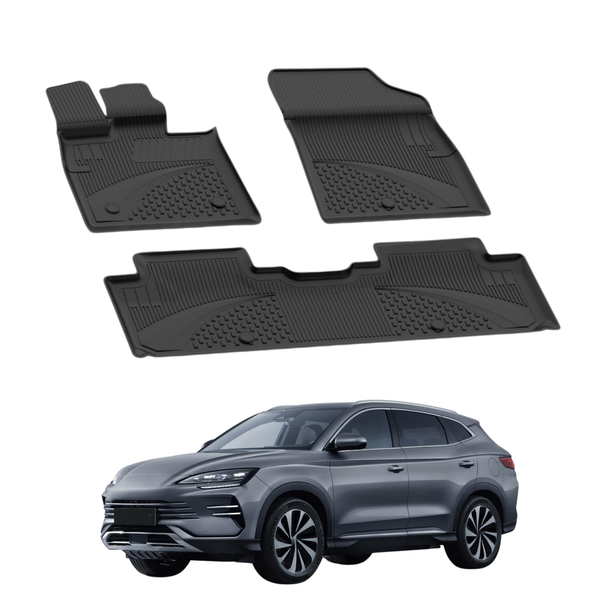 Sahler Tappetini per auto compatibili con BYD Seal U DM-I 2024-2026 | 4.5D Premium TPE gomma antiscivolo tappetini in gomma impermeabile auto tappetino nero