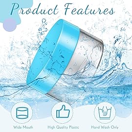 SATINIOR 36 Pieces Plastic Jars with Lids Round Leak Proof Airtight Container Cosmetic Small Empty Jars for Lotions Ointments Travel Toiletries Creams Make up Storage(1 oz,Blue)
