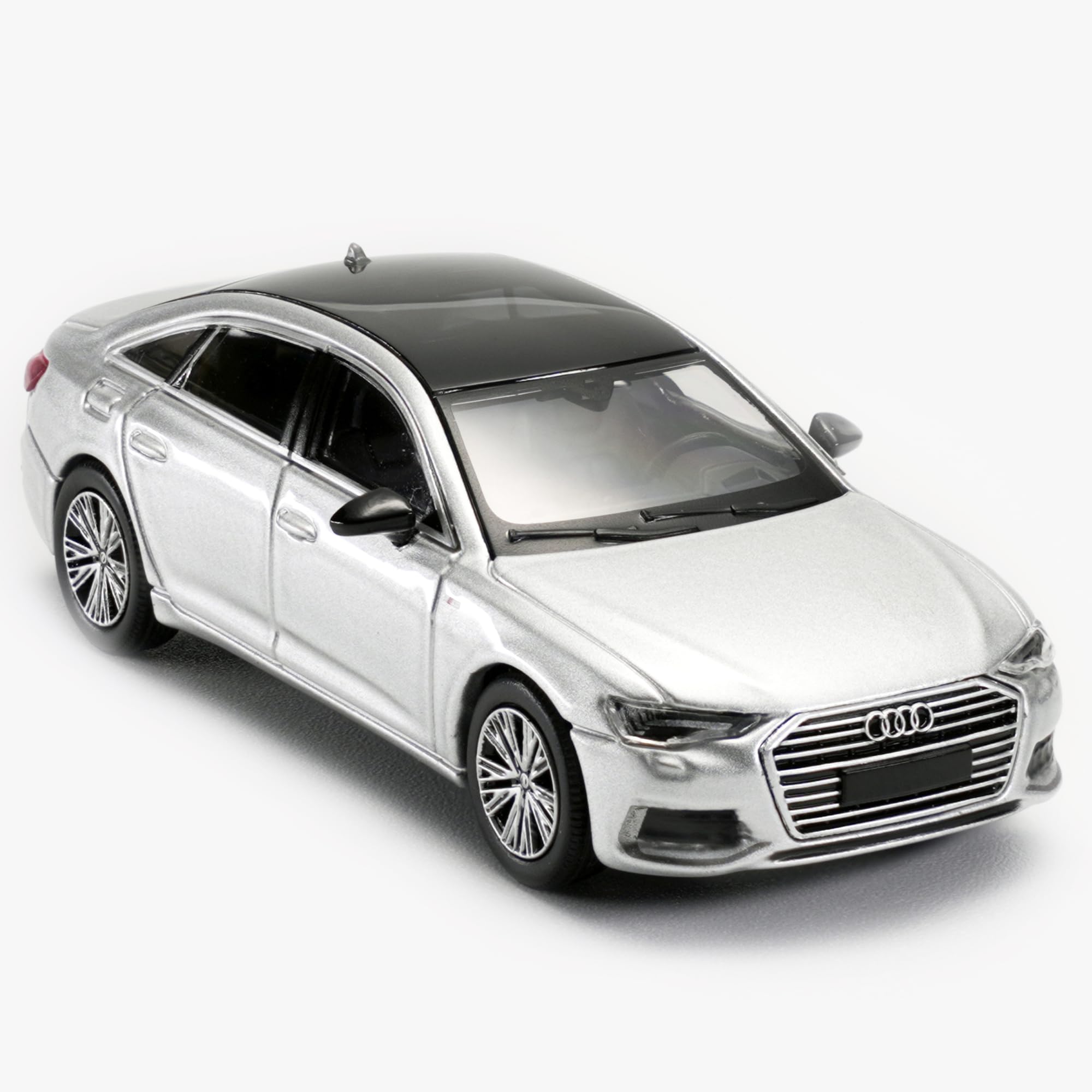 MASSDI 1/64 Diecast Car Model Toy - AD1404 Compatible with Audi A6 C8 Silver - Authentic Vehicle Building Kit Replica Classic Car Age 15 and Above
