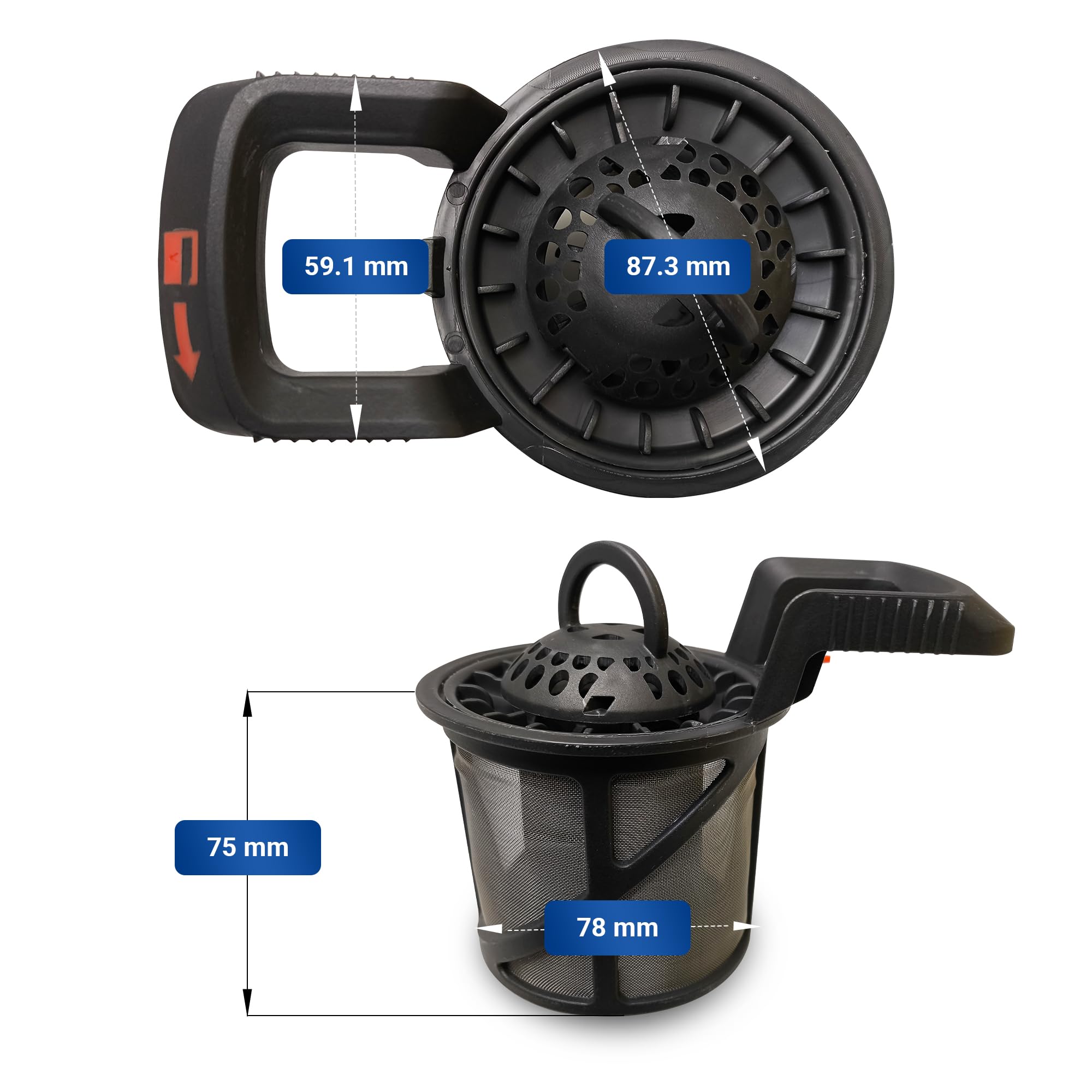 VIOKS Sieb Filter Set Geschirrspüler Ersatz für AEG Elеctrolux 807547226/9 | Filter Siebeinsatz mit Griff, Grobsieb + Feines Sieb, ersetzt 8075472269 807547226 140064682010, für Spülmaschine