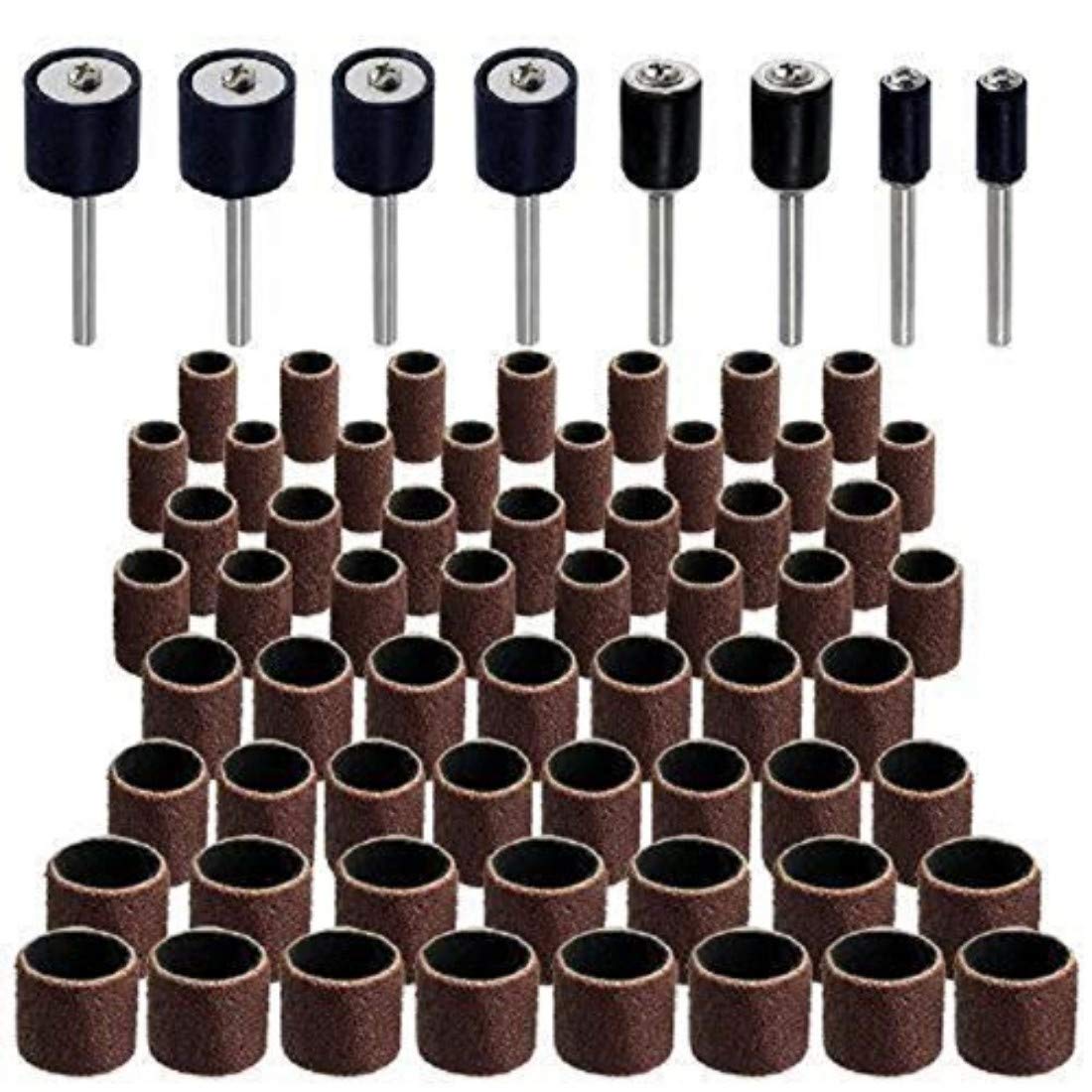 DIY Crafts Sanding Bands Drums Sleeves W/Sanding Drum Mandrel for Dremel Rotary Tool (Design No # 5, Pack of 51 Pcs)