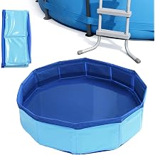 Swimming Pool Foot Bath Basin, Collapsible Foot Bath for Above Pools Accessories for Above Pools Entry Ladder, Portable Foot Wash Basin for Beach Camping Spa Backyard Use, Round 15"