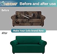 Vista 198 de Asnomy Couch Covers for 3 Cushion Couch Stretch Sofa Covers Slipcovers, Pet Protector Furniture Covers for Dogs Cats Spandex Jacquard Fabric Small