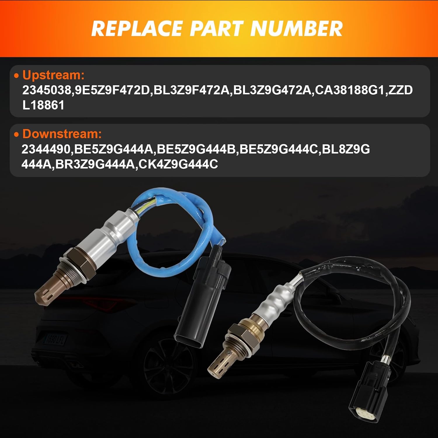 2010-2016 Oxygen O2 Sensor Upstream 234-5038 Downstream 234-4490 Compatible for Ford F-150 Mustang 11-14, Flex Taurus Explorer 13-15, for Lincoln MKS MKT 13-15 MKZ 13-16, Replaces BL3A-9Y460-CA