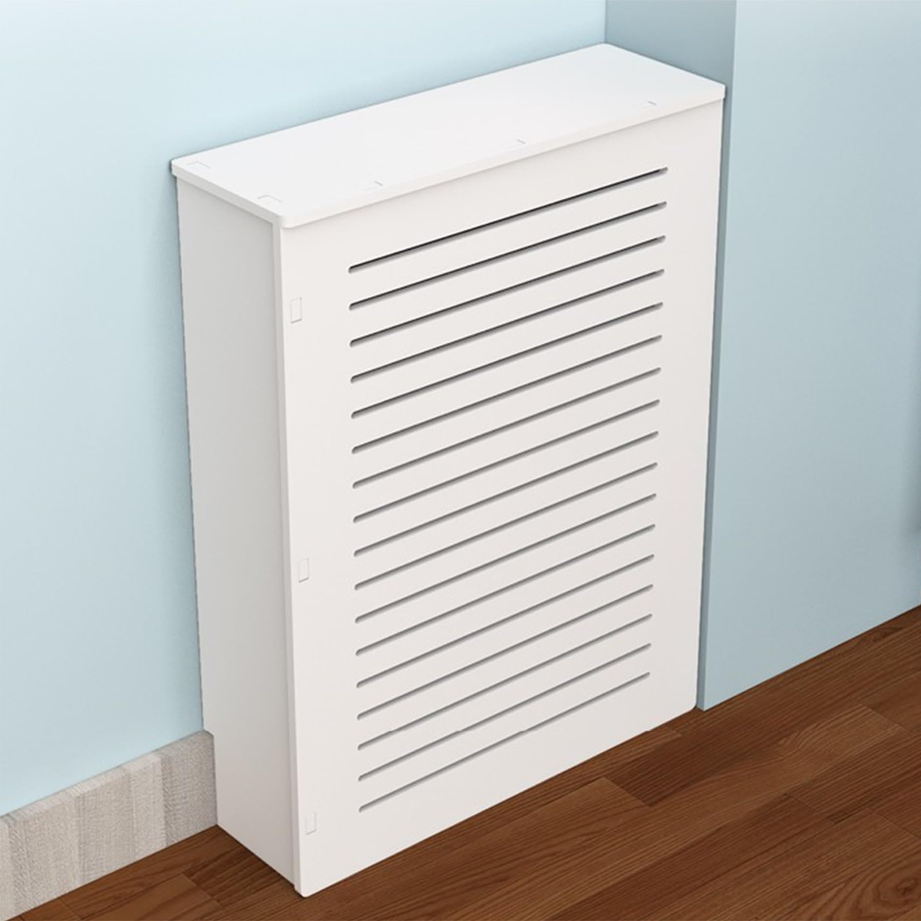 Heizungsabdeckung Heizkörperverkleidung Heizkörperabdeckung Weiß Schrank Radiator cover Holz Modern Heizkörperregal Heizungsverkleidung Hoch Heizkörper Abdeckung für Schlafzimmer Wohnzimmer(L70*H70*W2
