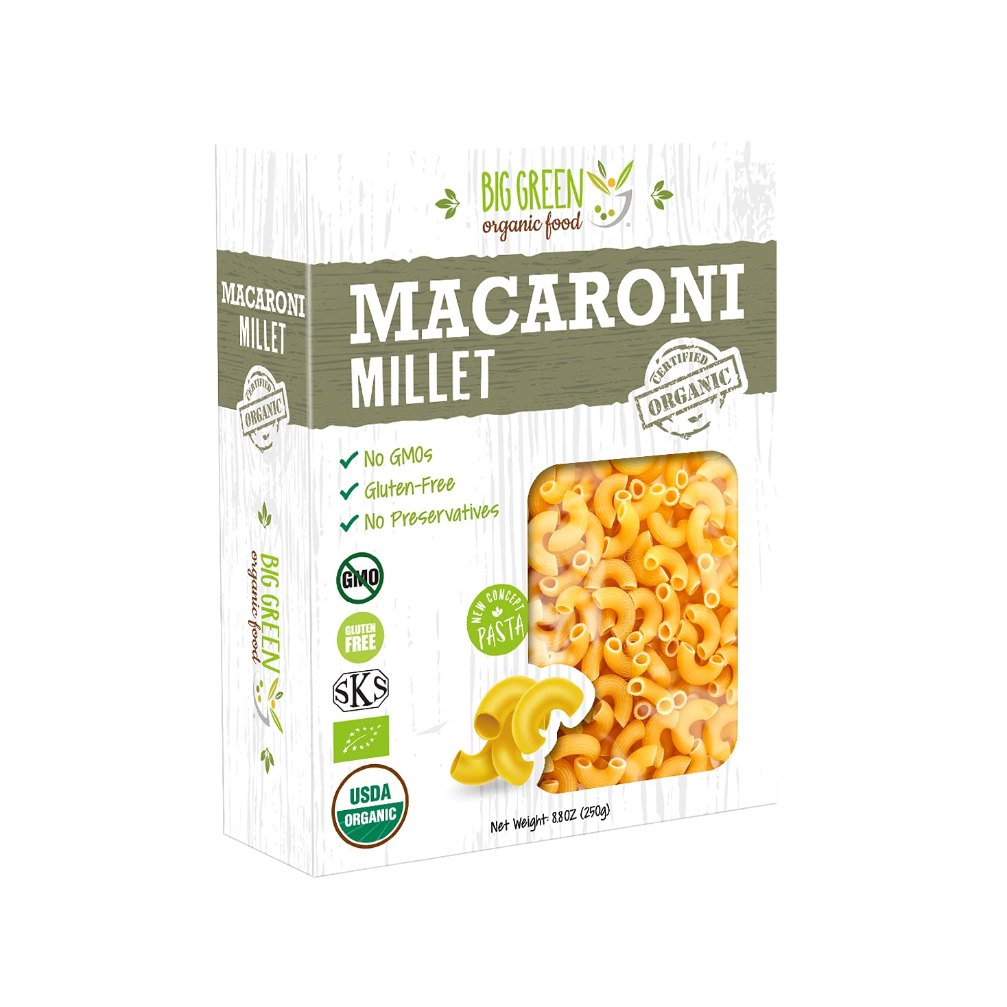 Organic Millet Macaroni, 8.8oz, New Concept Pasta (12)