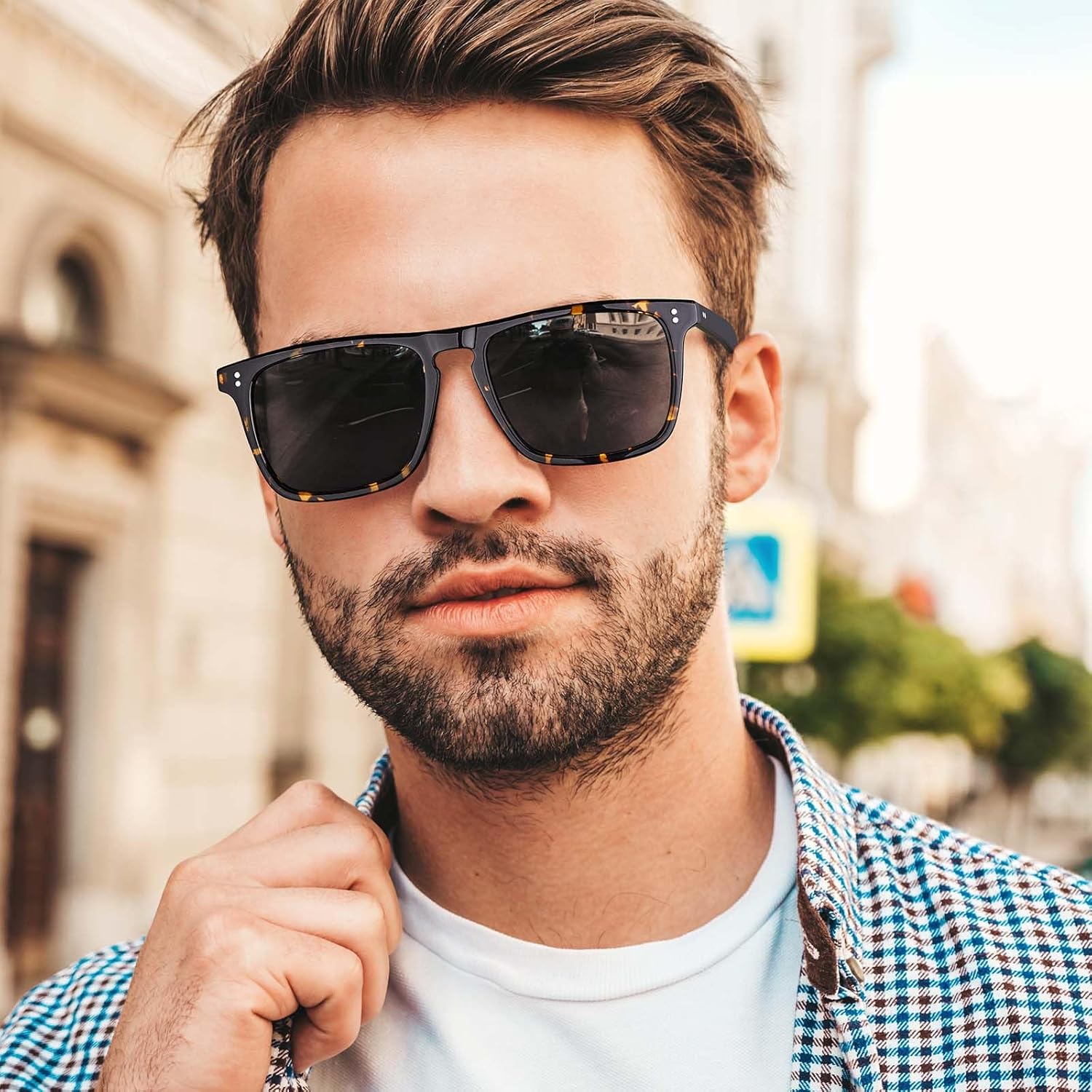 CARFIA Retro Polarized Sunglasses for Men UV Protection Hand-crafted Acetate Frame Fashion Cool Sun Glasses CA53572 - Image 3