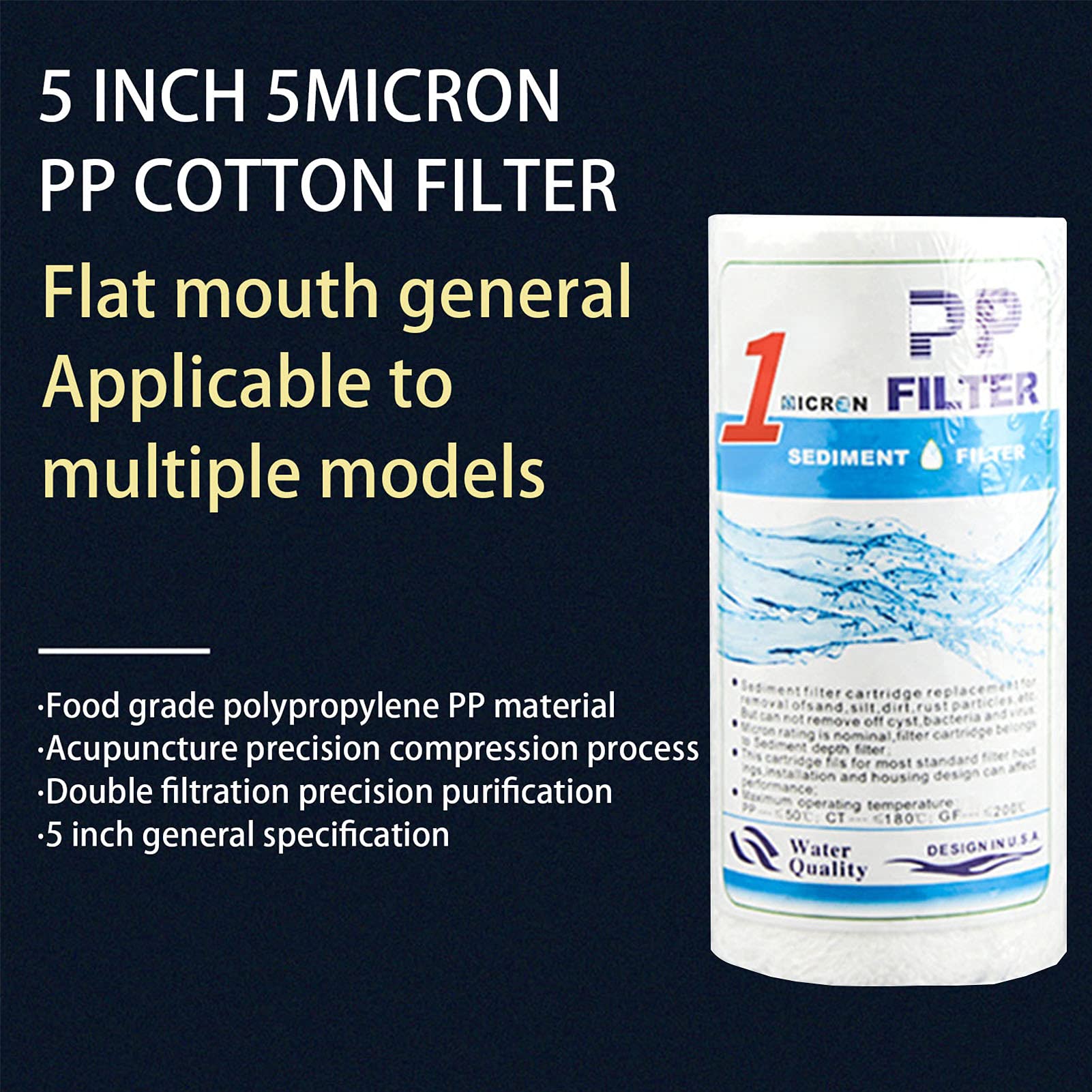 Filtri Per Sedimenti Acqua 9 Pezzi - Polipropilene 5 Pollici, 1 Micron, Per Cucina E Acquari - Foto 5