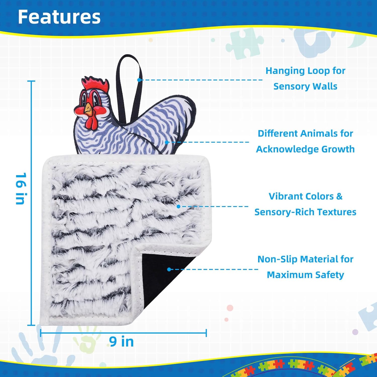 Sensory Mats for Autistic Children, Tactile Sensory Toys Wall Panel, Multi-Texture Sensory Tiles for Sensory Room, Enhance Sensory Development, Toddler, Infant, Autism, Sped Classroom Must Haves