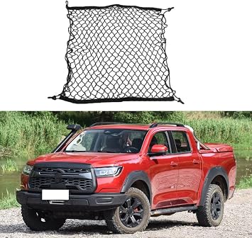Car Boot Cargo Net for Great Wall Pao Poer GWM Ute 2022 GWM P Series 2015-2025, Elastic Adjustable Trunk Mesh Storage Organizer Accessories