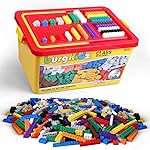 Building Bricks 1020 Pieces Set, 1000 Basic Building Blocks in 17 Fun Shapes Includes Wheels, Door, Window, Bulk Block with Storage Box, Handle and Base Plate, Compatible Block Construction Toys