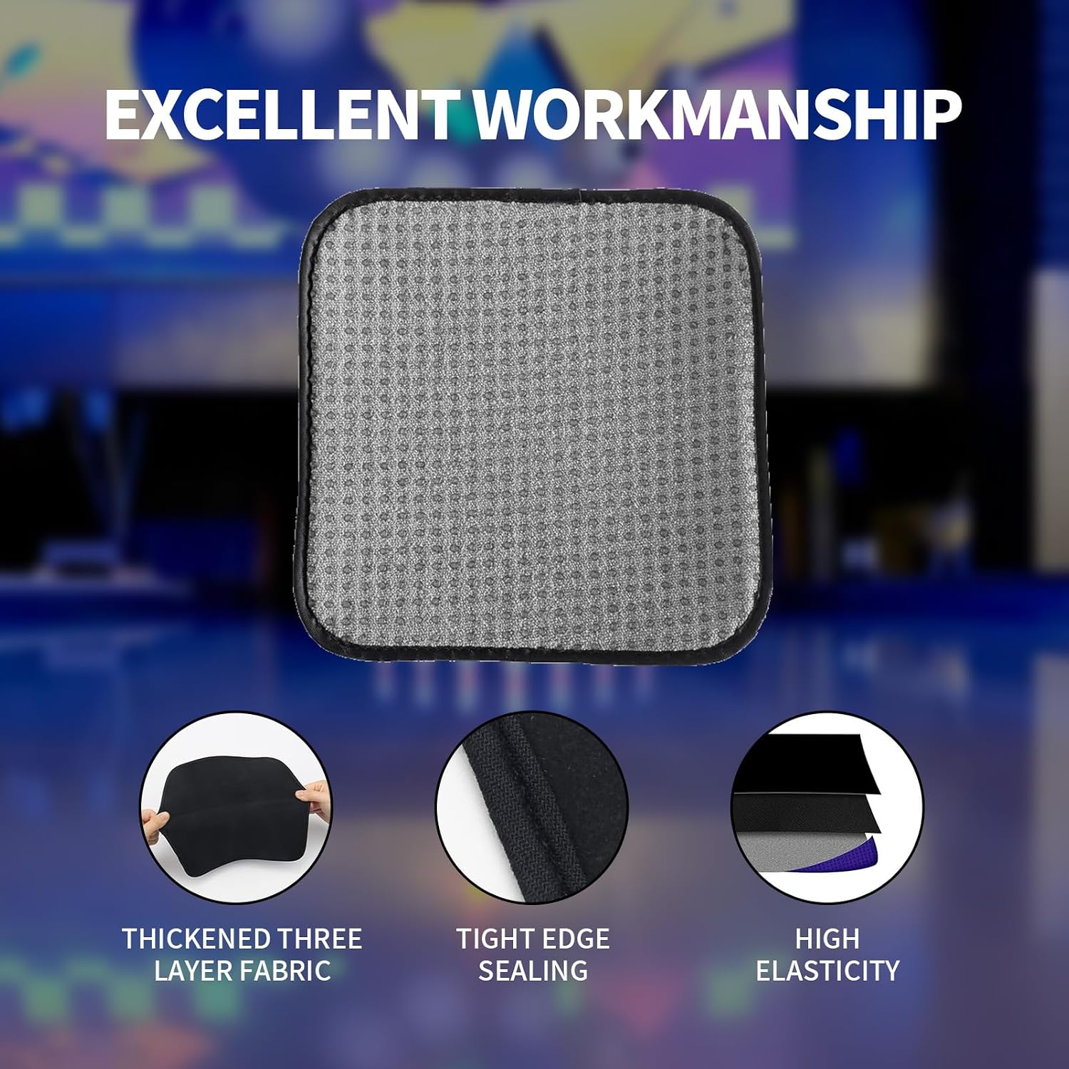Microfiber Bowling Ball Towel 10 Inches x 8 Inches Bowling Shammy Pad with Easy-Grip Dots Premium Quality Cleaning Pad Bowling Alley Accessories and Oil to Improve Grip and Precision
