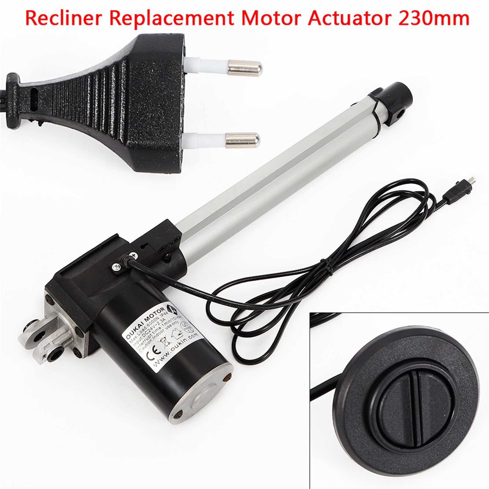 6000 N 24 V Linear Actuator, 230 mm, motore elettrico lineare, attuatore lineare, motore DC piccolo cilindro elettrico per poltrona motore di ricambio