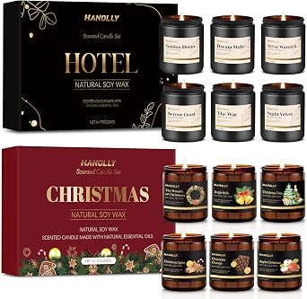 Scented Candle Set, 6 Pack Candles for Home Scented, Aromatherapy Jar Candle Gifts for Men & Women