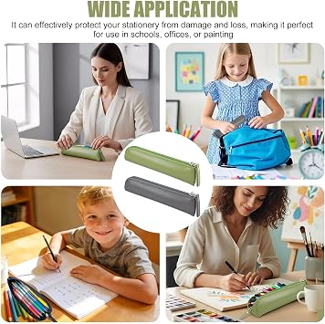 Mini Pencil Case, PU-Material, Slim Pencil Case with Zipper, 2PCS