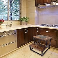 Vista 58 de Taburete de pie para adultos y niños, taburete resistente para armario, taburete de pie resistente para cocina, baño, dormitorio, soporta hasta 500