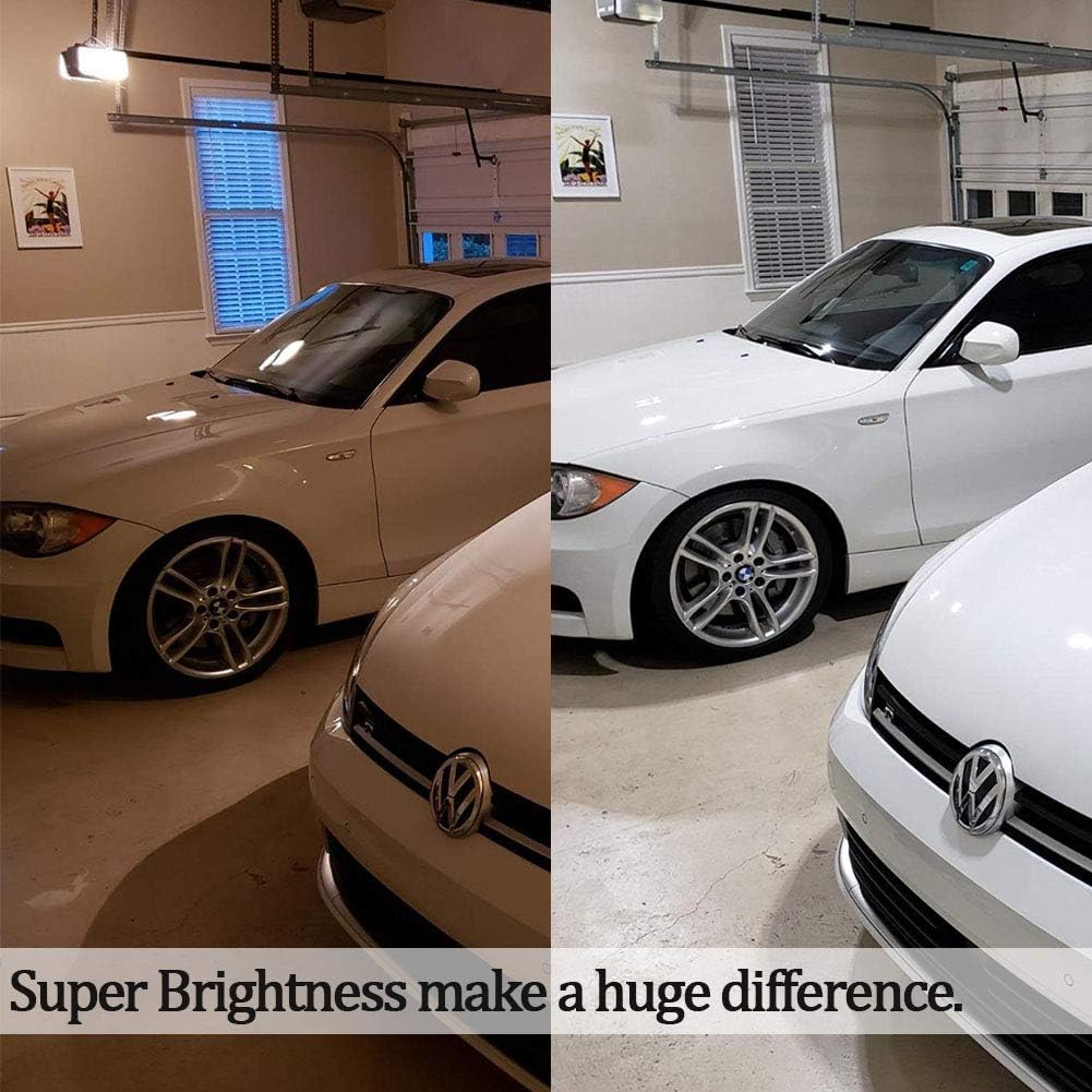Mopzlink Garage Light, Deformable Multi-Direction LED Garage Ceiling Lights 6000 Lumen, Tribright 60W LED Garage Lighting, Garage Basement Warehouse Ceiling Light Fixture (6000K, Daylight)