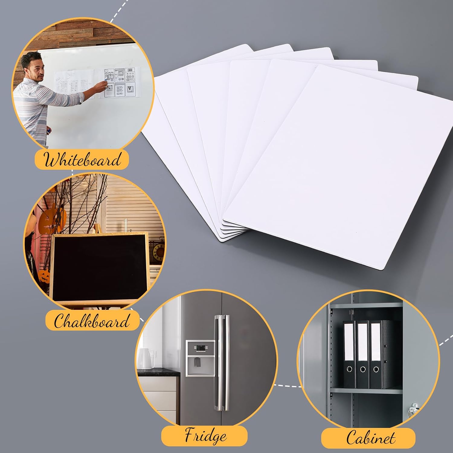 12 Pack 8.3 x 5.5 Inches Large Magnetic Blank Cards Magnets Dry Erase Whiteboard Reusable Dry Erase Labels Index Cards Multipurpose Erasable Labels for Home Classroom Office Fridge (White)