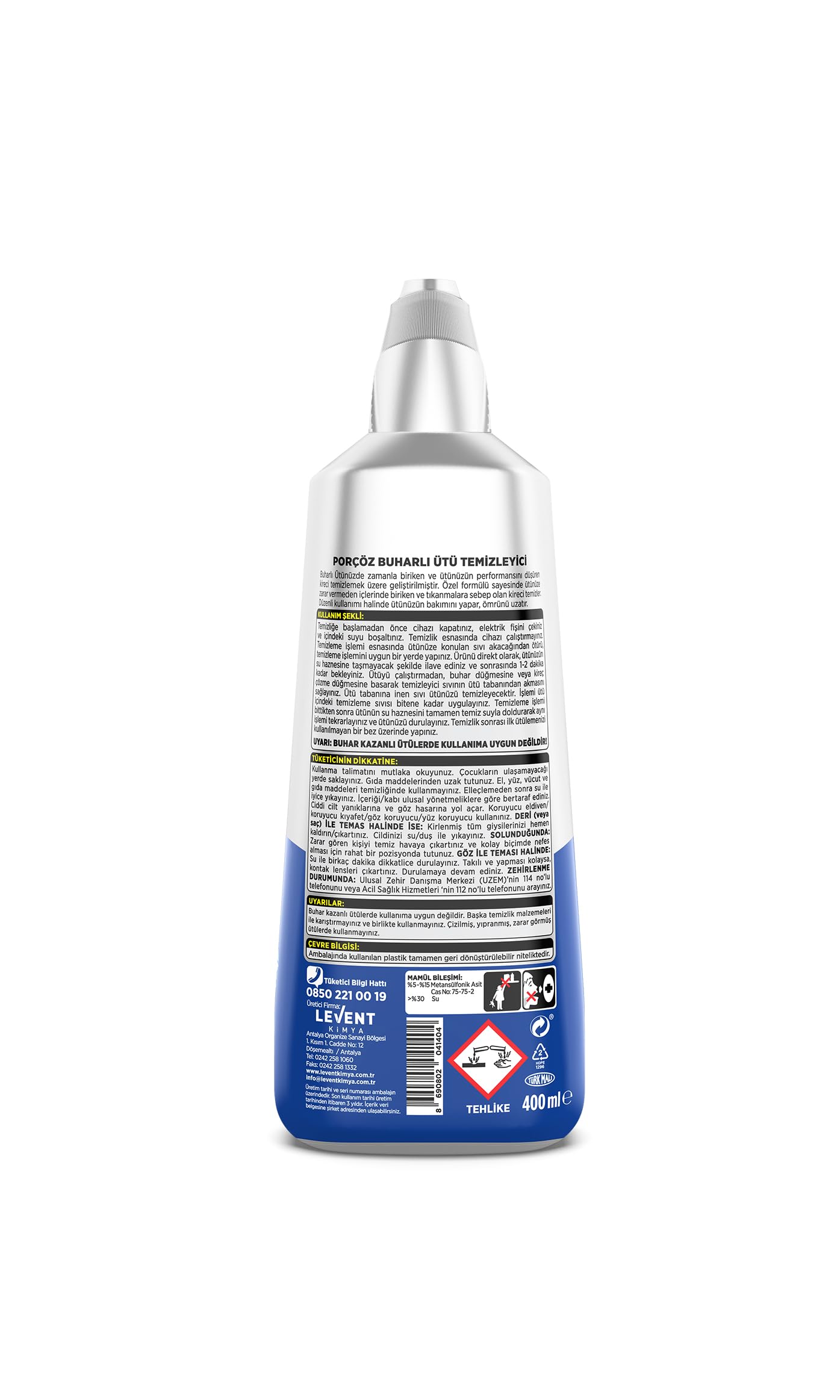 Porçöz Buharlı Ütü Temizleyici 400 ml