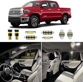 18pcs Tundra Interior LED Lights Kit for 2007-2018 2019 2020 2021 Toyota Tundra 6000K Super Bright White Interior LED blubs Replacement for Dome Map Lights and License Plate Light + Installation Tool