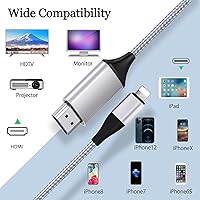 Vista 5 de [Versión larga de 13.1 ft] Cable HDMI para iPhone actualizado 1080P HDTV Adaptador de cable HDMI Conector Digital AV Video Sync Pantalla Compatible