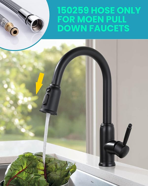 150259 Replacement Hose Kit Compatible with Moen Pull Down Faucet, 68" Quick Connect Hose by ARCORA - Image 6