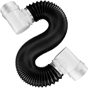 Hon&Guan 4 Inch 8Ft Aluminum Dryer Vent Hose with 90 Degree Elbow and Rubber Seals
