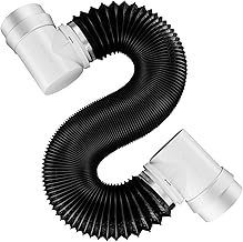 Hon&Guan Dryer Vent Hose for Tight Space 4 Inch, 8Ft Aluminum Exhaust Duct Hose with Dryer 90 Degree Elbow & Rubber Seal Connectors, Crush Proof Space-Saving Dryer Vent Hose for Clothes Dryer