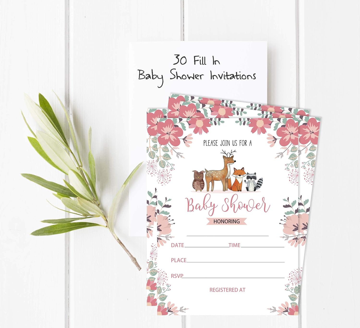 Set of 30 Jungle Animals Baby Shower Invitations-Diaper Raffle Tickets and Baby Shower Book Request Cards It’s a Boy It’s a Girl Invites