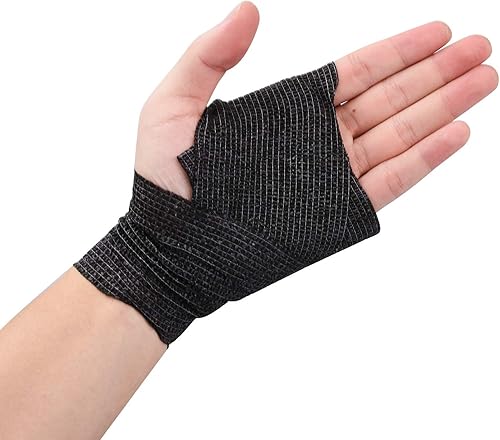 Miniatura 10 de TOBWOLF 12 vendajes autoadhesivos, rollo de gasa elástico cohesivo de 2 pulgadas x 5 pulgadas x 14.8 ft, cinta deportiva transpirable, envoltura