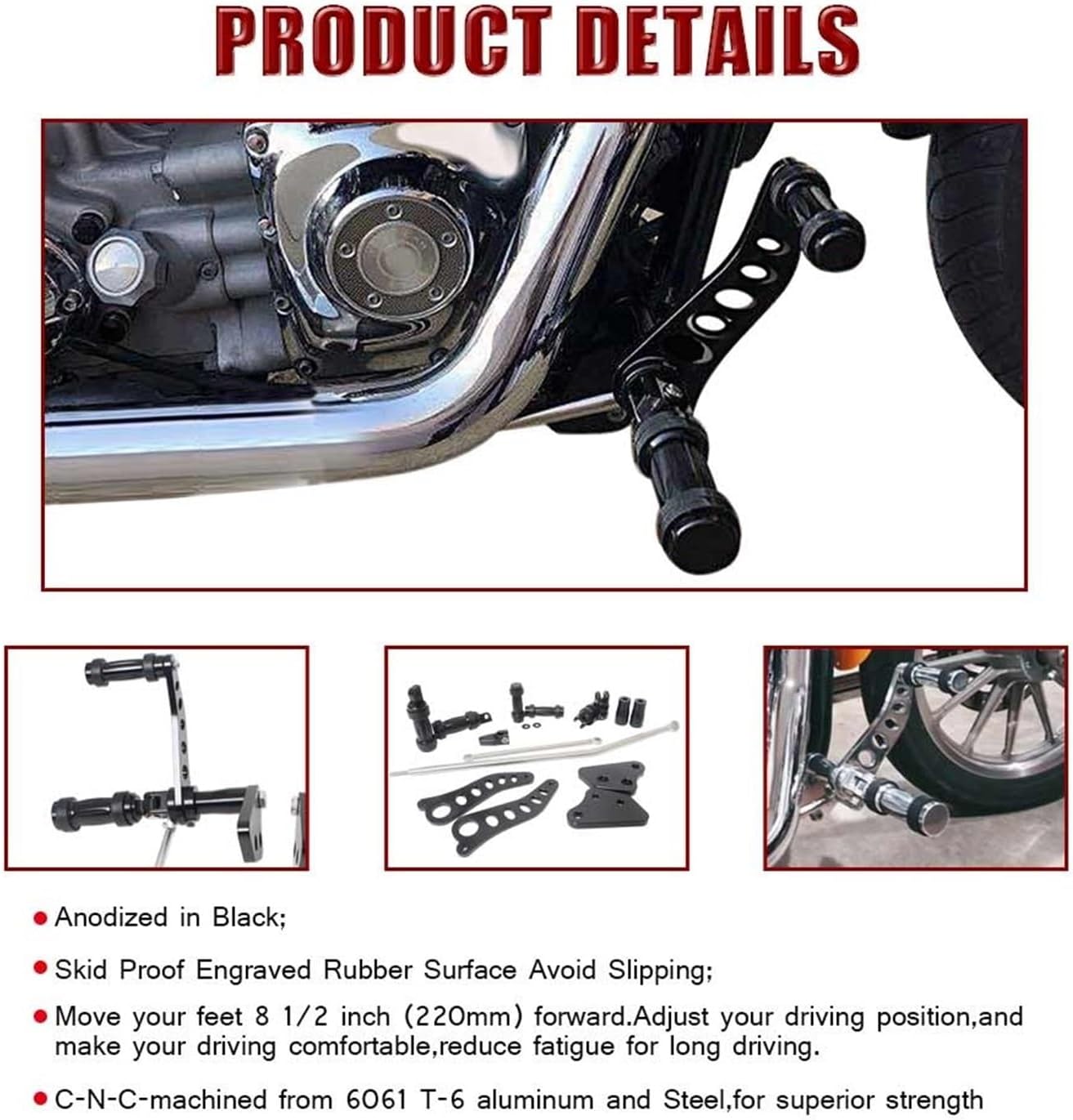 Motorcycle Accesorios Forward Controls Floor Boards Levers Linkages Kit Fit for Fat Super Glide 2000-2017