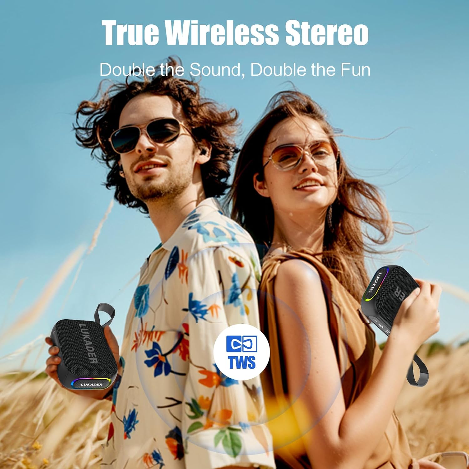 Portable Bluetooth Speaker Waterproof,Mini Shower Speaker,RGB Lights,IPX67 HD Sound Up to 24Hrs Playtime,True Wireless Stereo,Stocking Stuffers for Teens Women Men, White Elephant Gifts - Black - Image 4