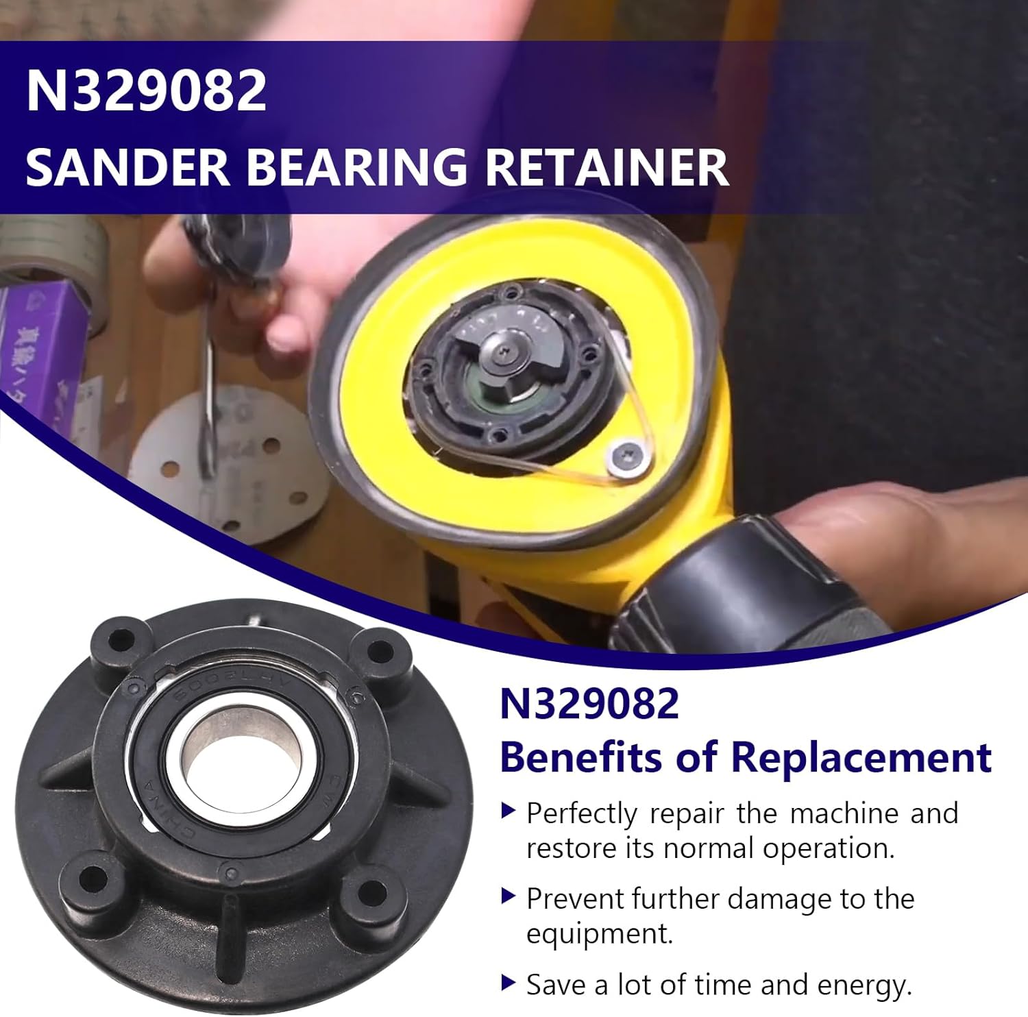 N329082 Sander Bearing Retainer Compatible with DWE6421 DWE6421K DCW210P1 DWE6423 DWE6423K DCW210 DCW6420 DWE642