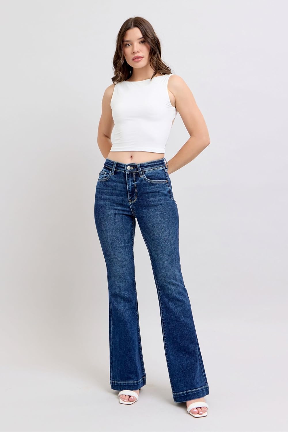 Judy Blue High-Waisted Trouser Flare Jeans – Tailored, Stretchy, and Timelessly Stylish Denim - 82637 - Image 3