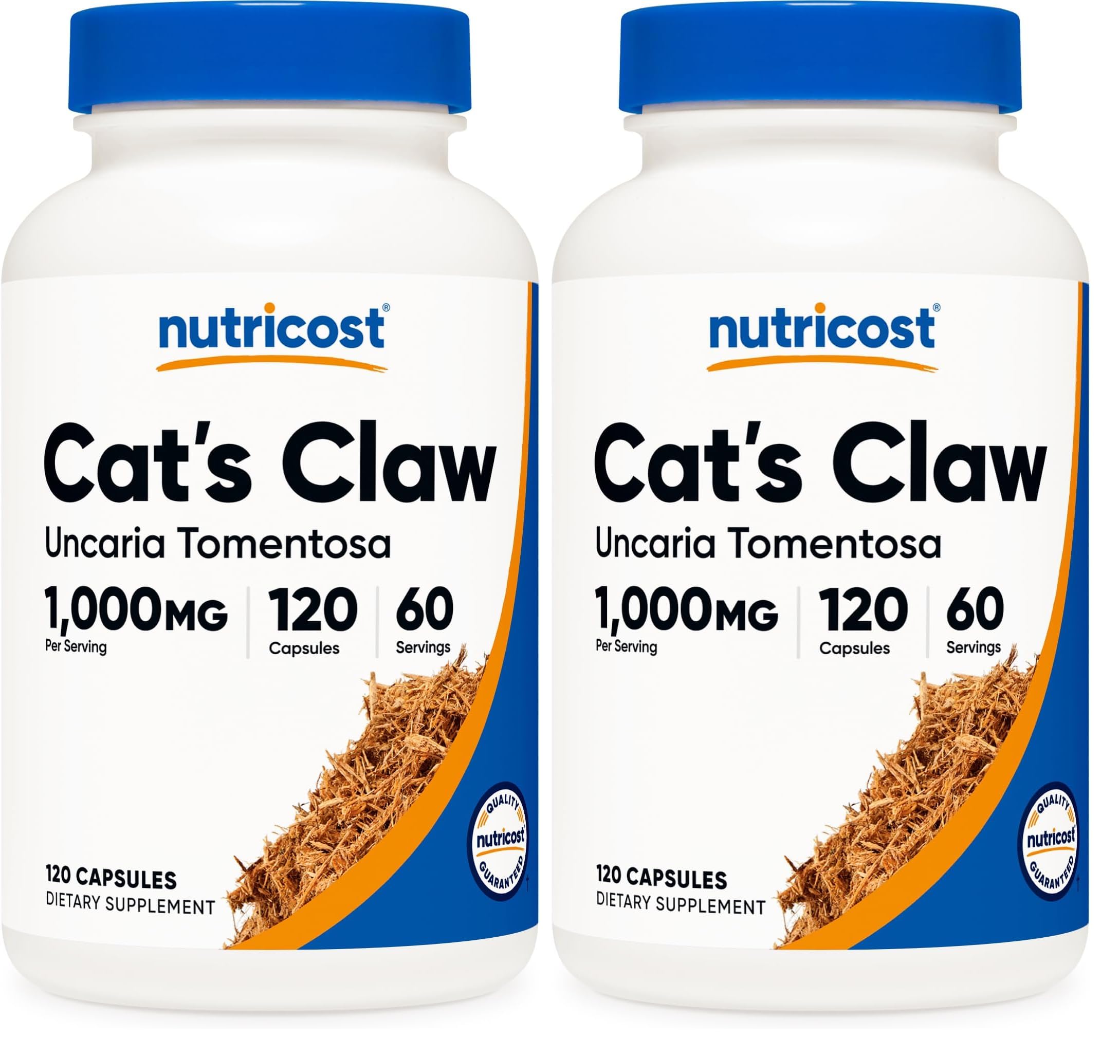 Nutricost Cat's Claw 1000mg, 120 Capsules, 60 Servings, Gluten-Free (Pack of 2) 120 Count (Pack of 2)