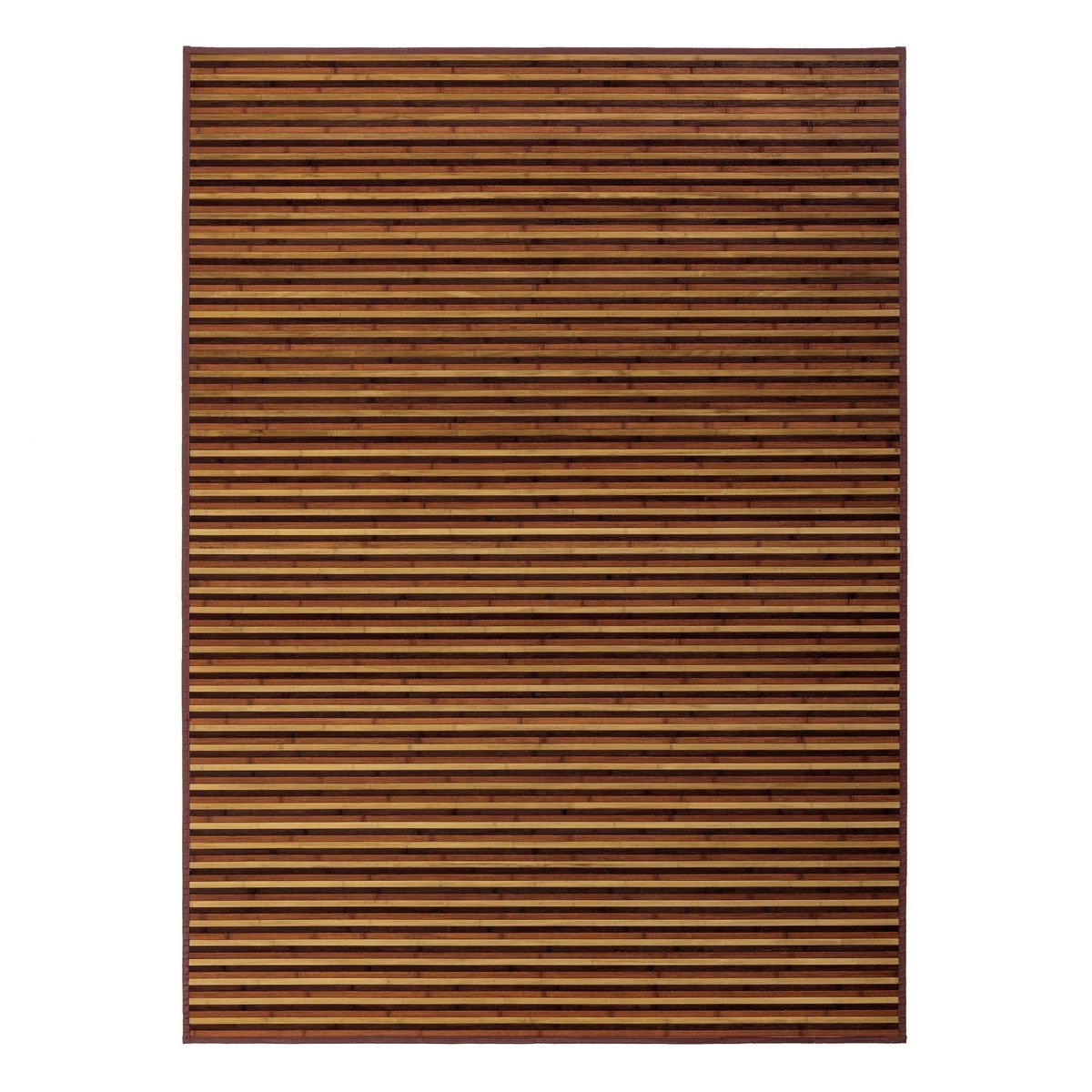 LOLAhome Alfombra de bambú, Antideslizante, Antimanchas, Resistente a la Humedad, para Salón, Dormitorio, Cocina, Baño, Pasillo, Garaje- “Marrón y Natural” de “250x180 cm