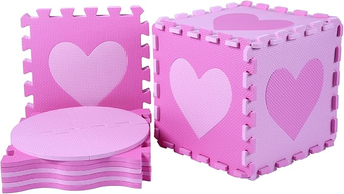 Tapete de Juego de Espuma para Bebés, 25 Piezas, Corazón Rosa miniatura 6