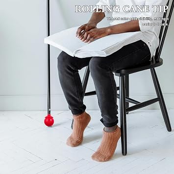 Blind Cane Hook Style Rolling Tip for Walking Stability