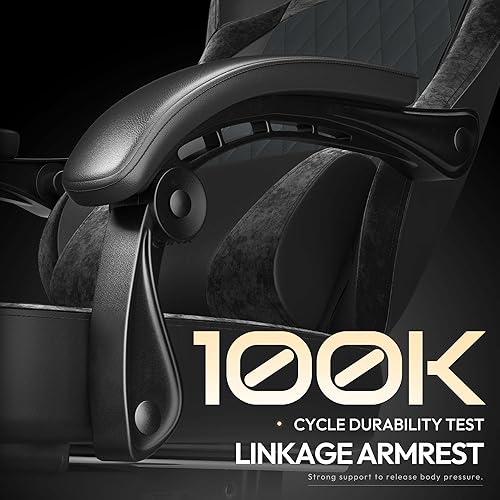 Miniatura 8 de Dowinx Silla de oficina de tela transpirable con cojín de resorte de bolsillo y reposabrazos 4D, silla ergonómica de respaldo alto con soporte