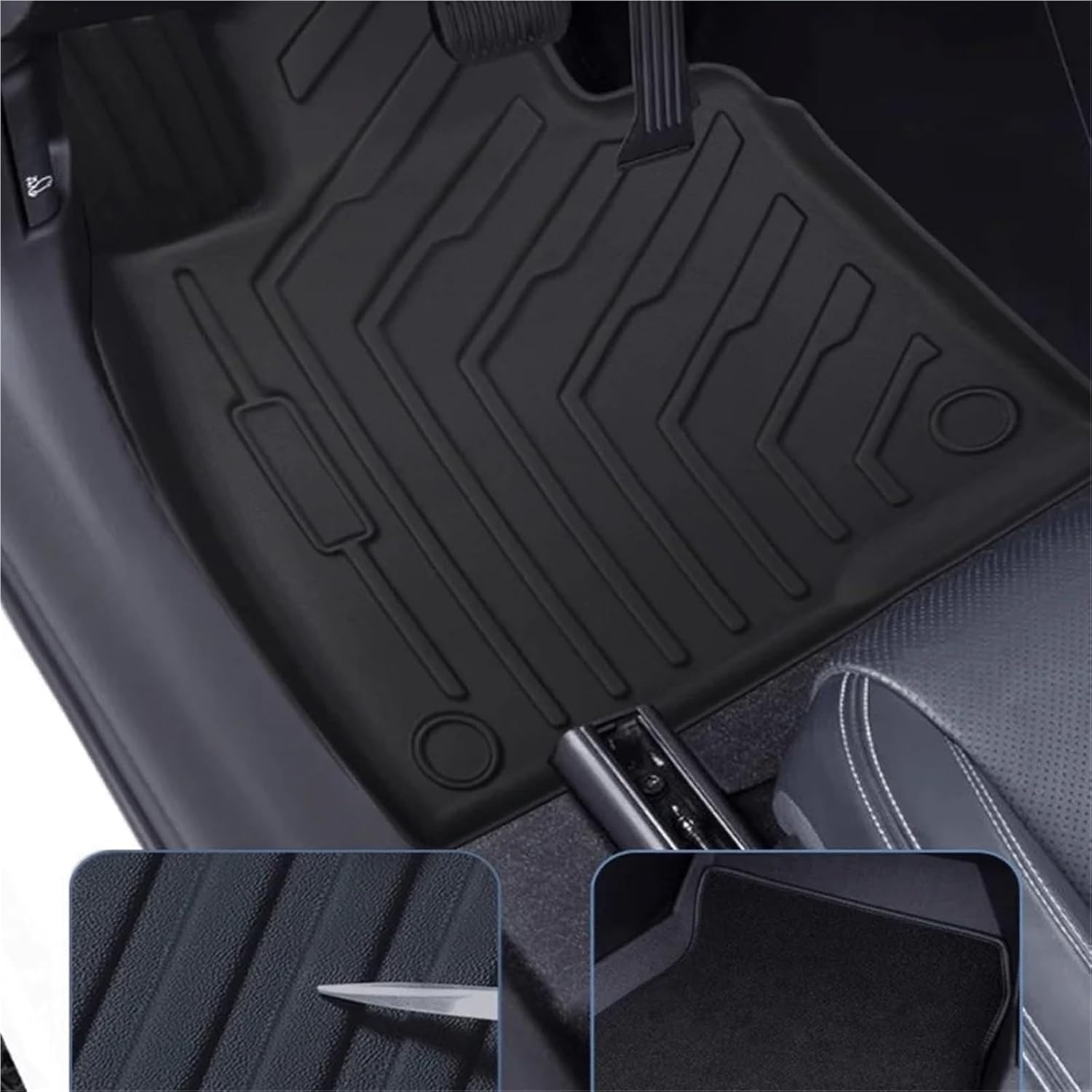 Compatible for ZEEKR 001 2023-2024 Car Floor Mats Cargo Liner Trunk Mat TPE Waterproof Foot Pad Left Hand Driver All Weather 3D Floor Mats(9pcs Double Layer)