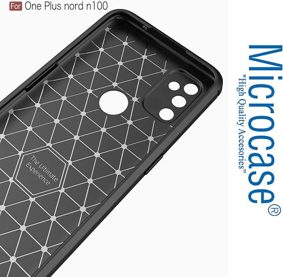 Microcase OnePlus Nord N100 Brushed Carbon Fiber Silikon Kılıf - Siyah