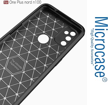 Microcase OnePlus Nord N100 Brushed Carbon Fiber Silikon Kılıf - Siyah